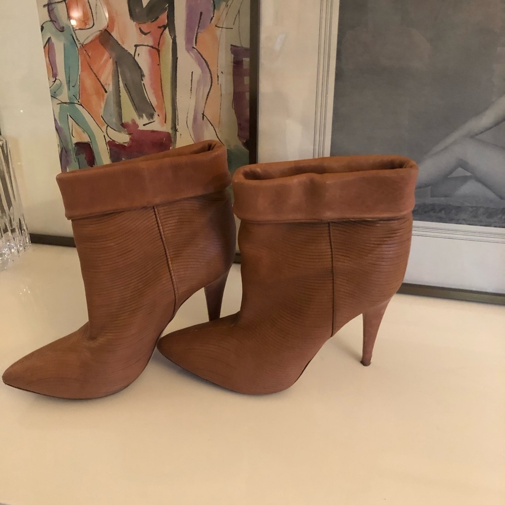 Loeffler Randall Brown Leather ankle booti…